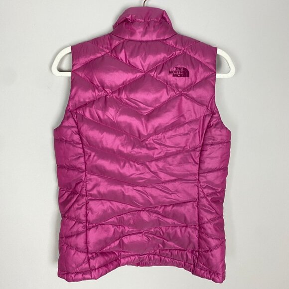 The North Face 550 Goose Down Puffer Vest Iridescent Pink Quilted Womens Small - Picture 2 of 9